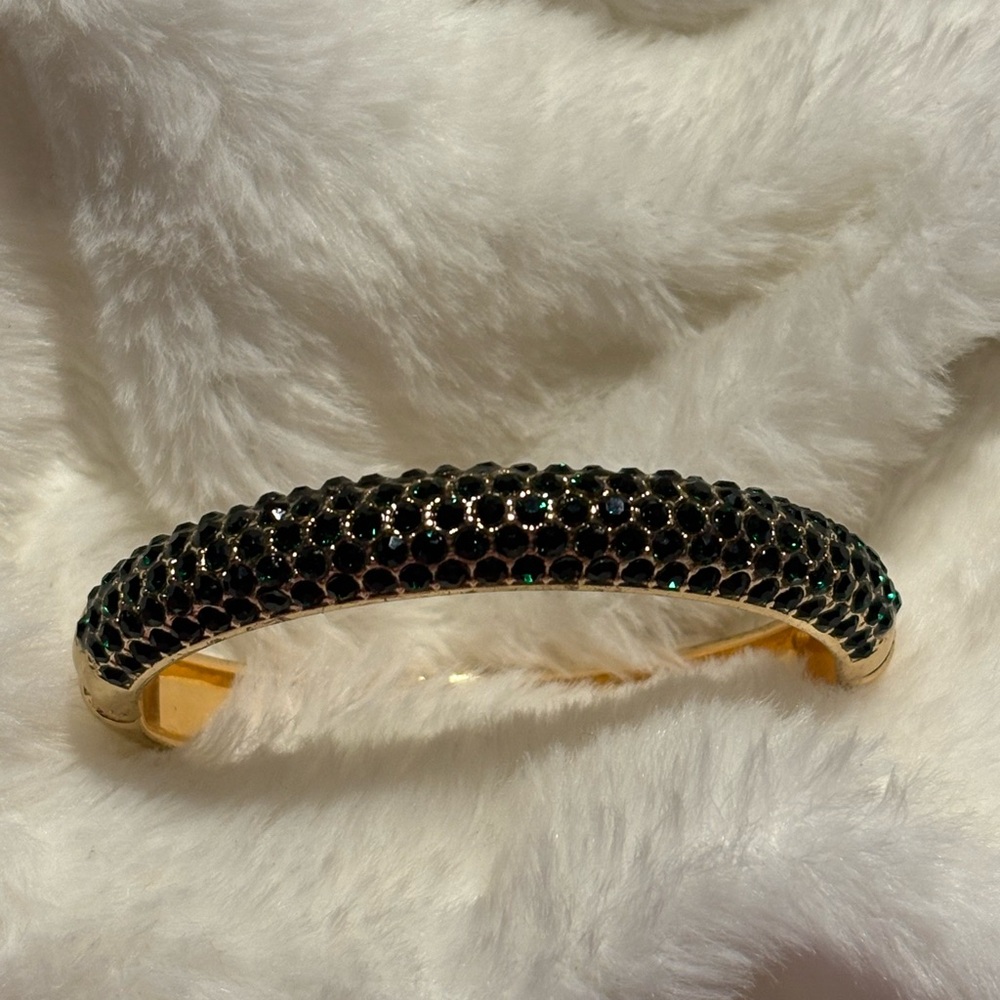 Gold and Green Gemstone Bangle